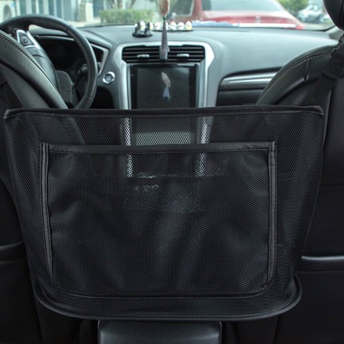 1x Universal Car Seat Mesh Storage Bag Pocket Car Interior Accessories Black - Picture 3 of 14