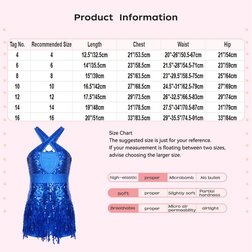Girls Shiny Ballet Dance Latin Jazz Lyrical Dress Leotard Gymnastic Costume - Picture 131 of 154