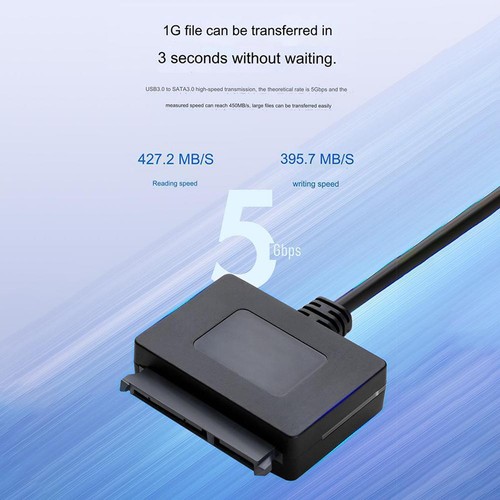 1x USB 3.0 to 2.5 SATA 3 Hard Drive Adapter Cable UASP HDD New For SSD J5J8 - Photo 12/12