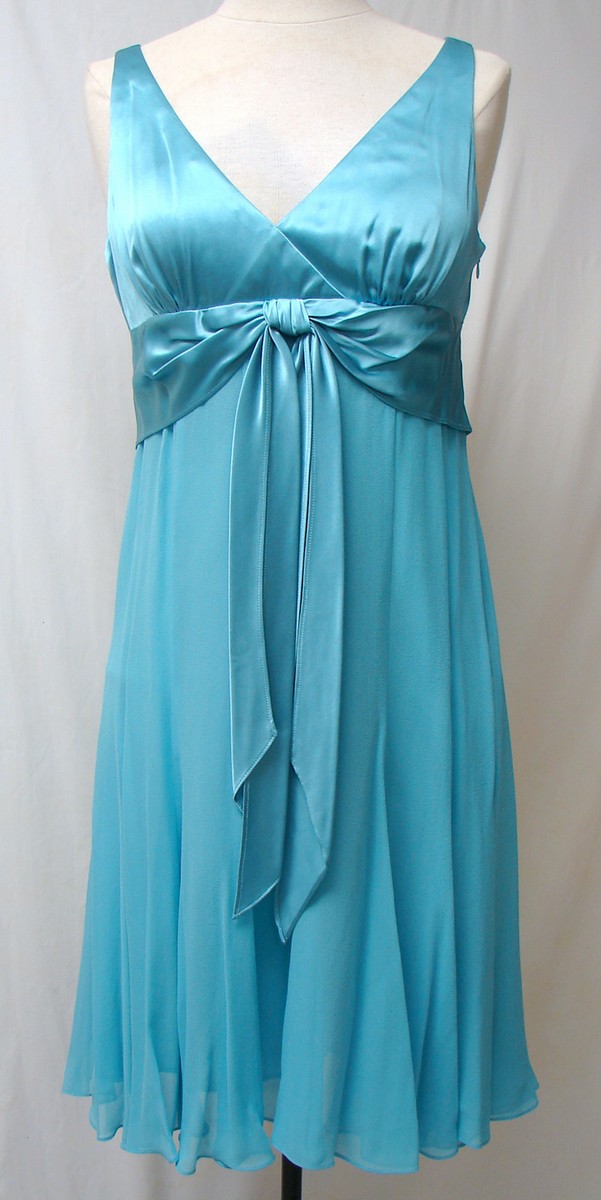 maggy london chiffon dress MIDI DRESS WITH HALTER NECK BLUE/GREEN / Standard / 4