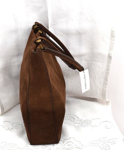 Nuevo Bolso de Mano con Etiquetas Cuero Gamuza Marrón Hecho a Mano Stiebich & Rieth So Long Nº 26 - Imagen 7 de 13