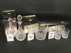Shannon Crystal By Godinger Dublin Collection Decanter Whiskey Glasses Lot