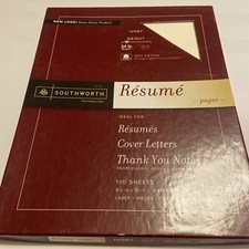 Southworth Resume Paper Preowned Ivory - 24 lb 3 Partical Boxes