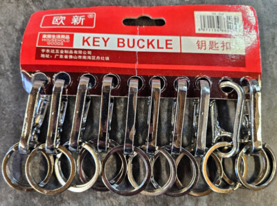 10x Edelstahl Silber Camping Schlüssel Schnalle Karabiner Clip Haken Sport Schlüsselanhänger