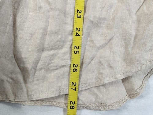 LUNGO L'ARNO Button Up Women's/Jr's size M Beige V-Neck Cuff Slv 100% Linen NWOT - Picture 8 of 16
