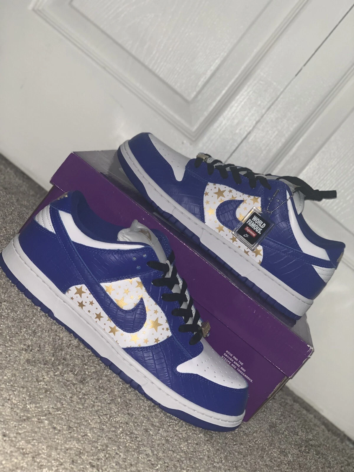 Taille 10M   Nike SB Dunk Low Supreme Stars Hyper Royal 2021