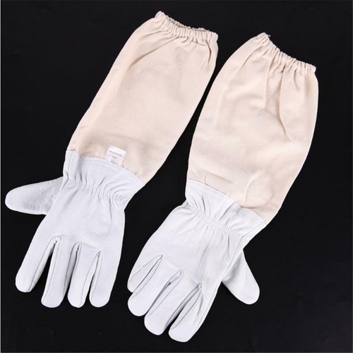 Beekeepers Bee Gloves Quality Soft White Goat Leather New Beekeeper Gauntlets UK - Picture 1 of 6