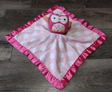 Owl Lovey Security Baby Hot Pink Polka Dots Satin Trim  Back Plush Target