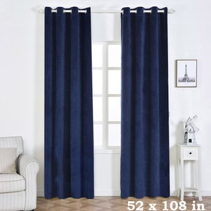 2 Pcs Navy Blue 52 X 108 Soft Velvet Window Curtains Drapes