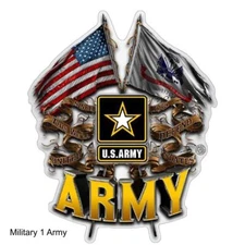 LARGE-SIZED CAR DECALS - U.S. MILITARY - 6 CHOICES