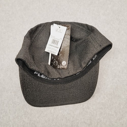Volcom Flexfit Dri-fit Full Stone Heather Logo Hat Gray/Black Cap Size Large/XL - Picture 8 of 8