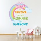 Fairies & Unicorn Quote Wall Sticker WS-51077