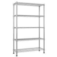5 Tier Wire Shelving Unit NSF Metal Shelf Rack Adjustable for Home-saving Chrome