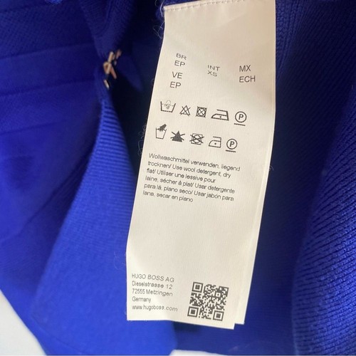 HUGO BOSS Women’s Royal Blue Merino Wool Superfine Cardigan Sweater XS - Picture 6 of 9