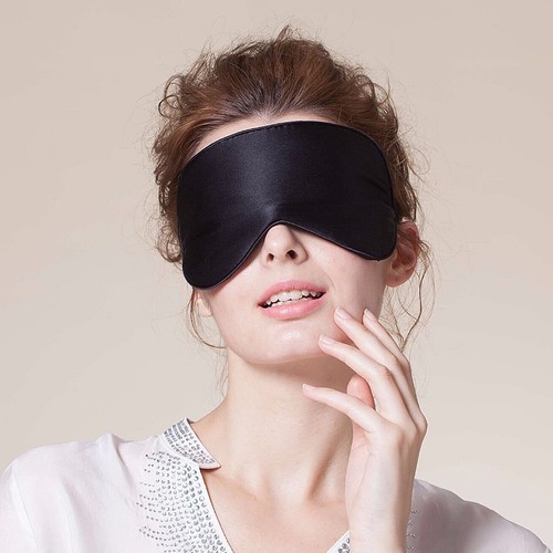 100% Pure Silk Sleeping Sleep Soft Eye Mask Blindfold Lights Out Travel Relax - Picture 2 of 8