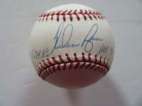 Nolan Ryan OML Baseball w/ 5714 K's & HOF 99 Inscriptions COA JSA Mint Condition - Picture 1 of 11