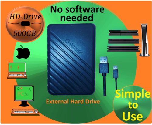 500GB External Hard Drive USB 3.0 Game Drive for PC Mac Xbox One PS4 PS5 - Picture 6 of 7