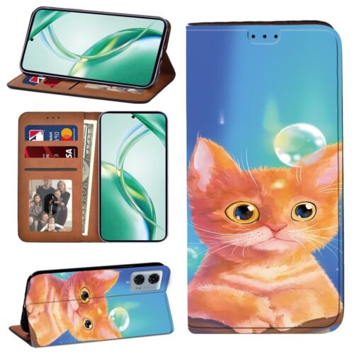 Leder Stand Cover Case passend für Motorola Moto E14/G24/G34/G35/G45/G55/G85/Edge 50 - Bild 18 von 30