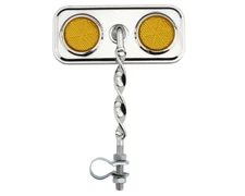 ALTALINE Bicycle Rectangle Flat Twisted Mirror Chrome Amber