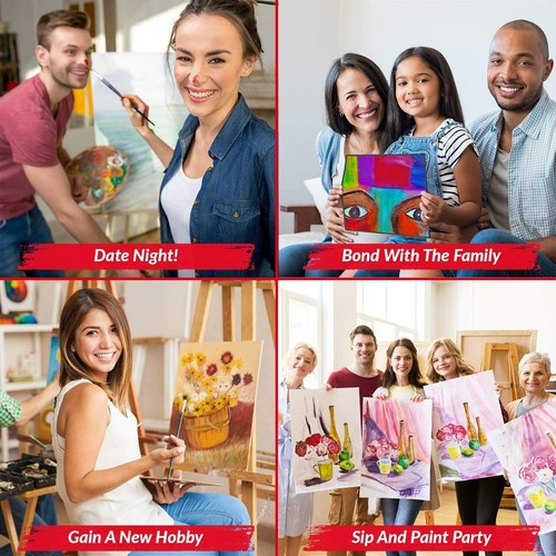 RISEBRITE Acrylic Paint Set with Canvas – 25Pcs Painting Kit Includes Mini Easel - Bild 6 von 6