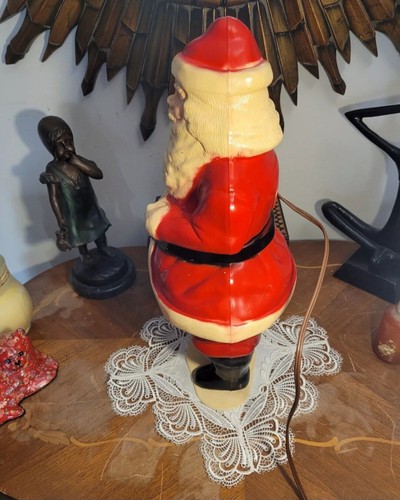 Vintage White Face Santa Hard blow mold 1940s 60s  christmas decor table top 17" - Picture 11 of 12