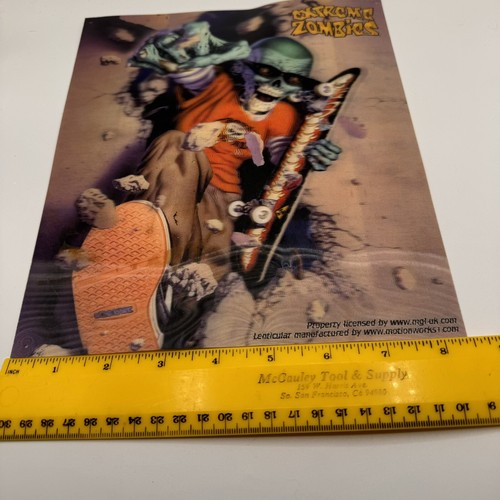 Extreme Zombies Vintage 2001 Meiklejohn Graphics 3-D Skateboard Poster 10x8.5” - Picture 11 of 11
