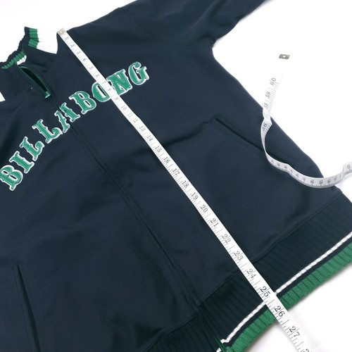 RARE Vtg 90s Billabong Large Track Jacket Embroidered Bosox Font Logo Blue Green - Picture 4 of 12