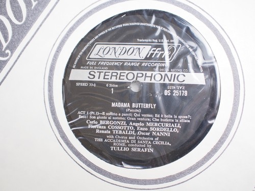 PUCCINI MADAMA BUTTERFLY RENATA TEBALDI AS BUTTERFLY 3 LP LONDON OSA 1314 VG - Picture 4 of 5
