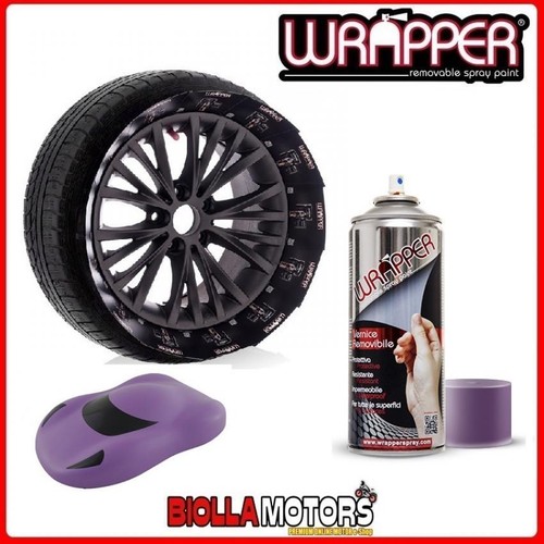 267209906 VERNICE REMOVIBILE WRAPPER PELLICOLA SPRAY LILLA BLUASTRO 400ML WRAPPI - Picture 1 of 5