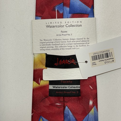 Vintage Jerry Garcia Grateful Dead Tie J Garcia Facets Watercolor Collection - Picture 7 of 8