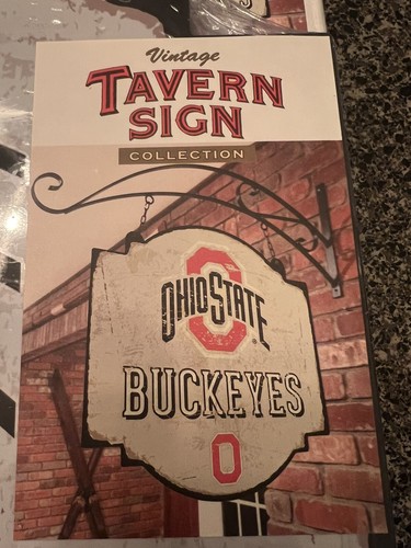 Ohio State Double Sided Tavern Style Sign - 15 in diam New In Box - Picture 2 of 7