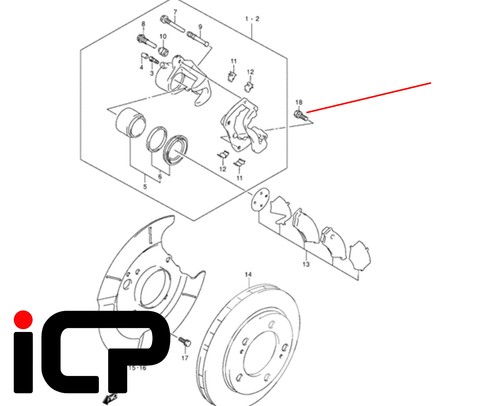 4x Genuine FRONT Brake Caliper Pad Carrier Bolt for Suzuki Jimny 09117-12012 - Picture 2 of 2