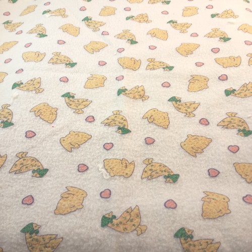 VTG Fleece Yellow Duck Bunny Baby Blanket - Picture 6 of 11