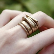 6 Piece Ring Set Silver Tone Geometric Womens Fashion Jewelry