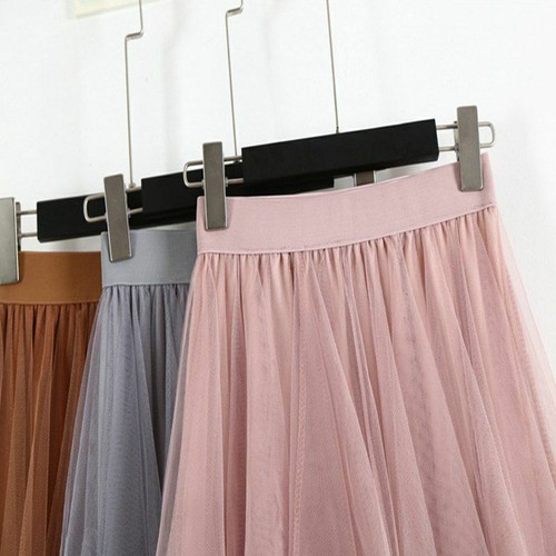 New Frauen Tutu Tüll Rock elastische Taille Mesh langen Absatz Rock Kleid - Bild 6 von 43