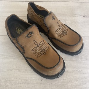 Roper-Women-039-s-Western-Brown-Tan-Leather-Clogs-Slip-on-Shoes-Size-6-5