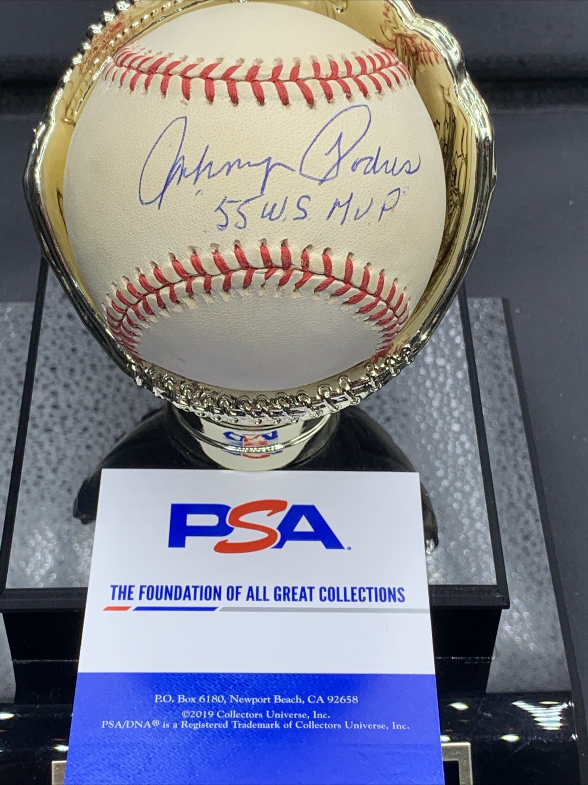 Johnny Podres 55 WS MVP Signed VINTAGE ONL Jackie Robinson Baseball PSA/DNA COA - Picture 3 of 3