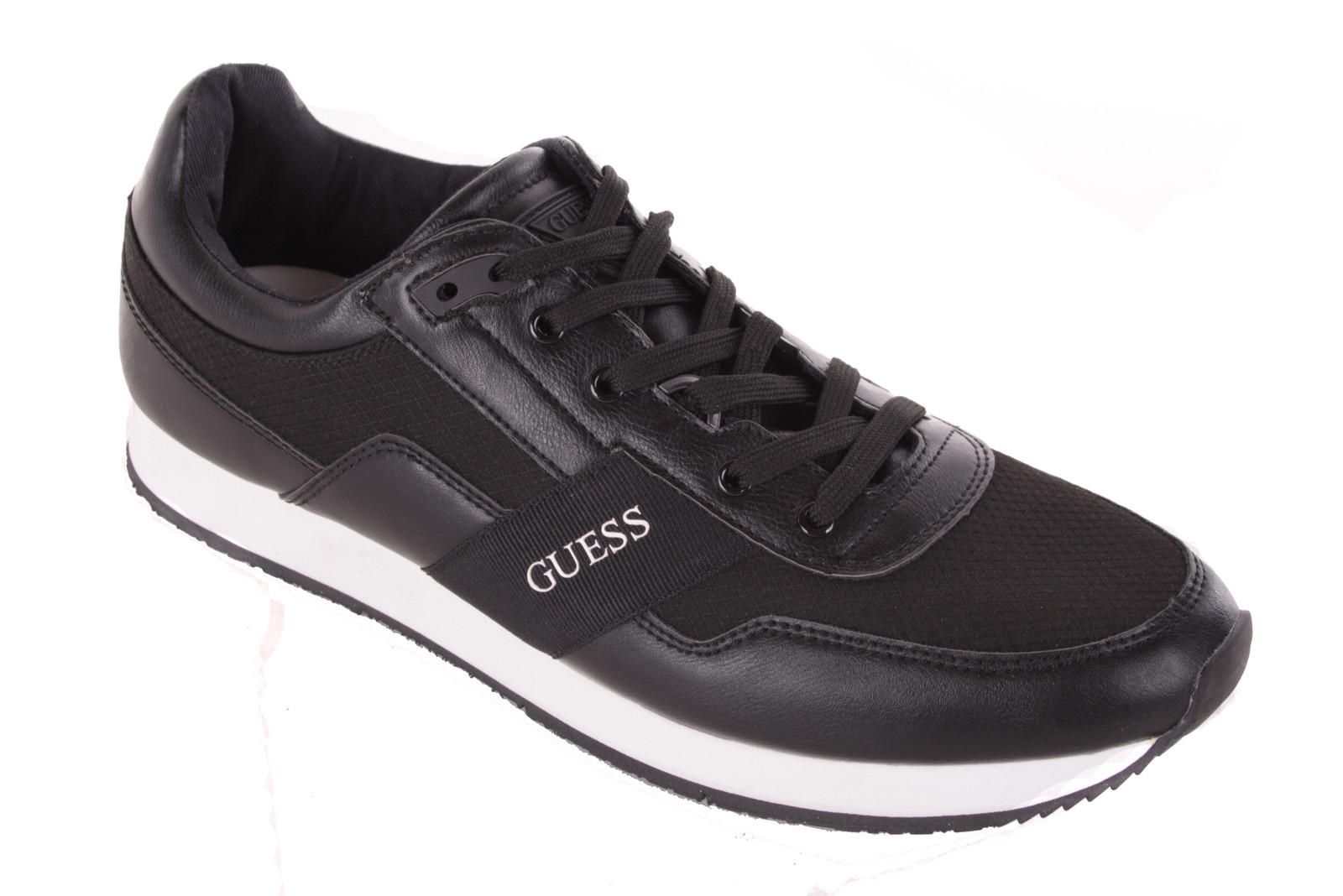 GUESS Herren Schnürschuhe Sneaker Schwarz Gr. 45 #619 GUESS Herren Schnürschuhe Sneaker Schwarz Gr. 45 #619