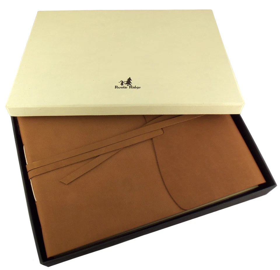 Álbum de fotos de cuero GRANDE 4x6 5x7 hecho a mano antiguo vintage genuino Foto 2 de 4