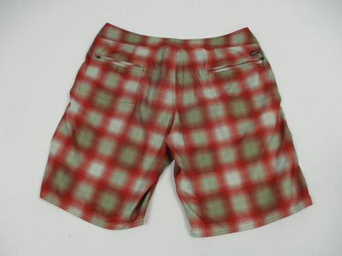 Volcom Swim Trunks Board Shorts Men 36 Red Plaid Casual Beach Beach - Picture 2 of 9