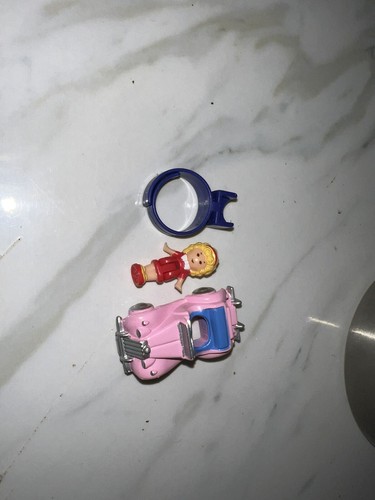 POLLY POCKET POLLY'S SPORTS CAR RING & DOLL  - Picture 4 of 4