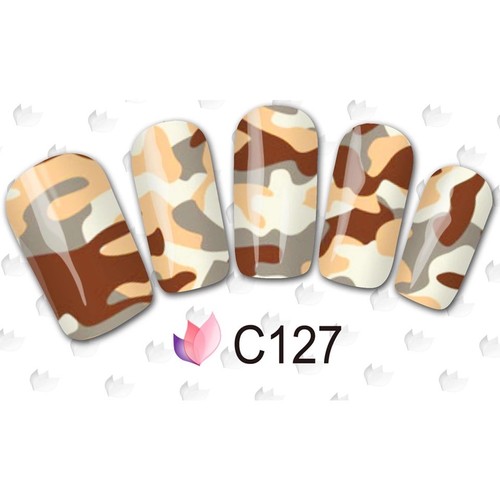 Army Green Khaki Nail Art Stickers Nails Decal Full Wrap Transfer Decorations UK - Picture 11 of 11