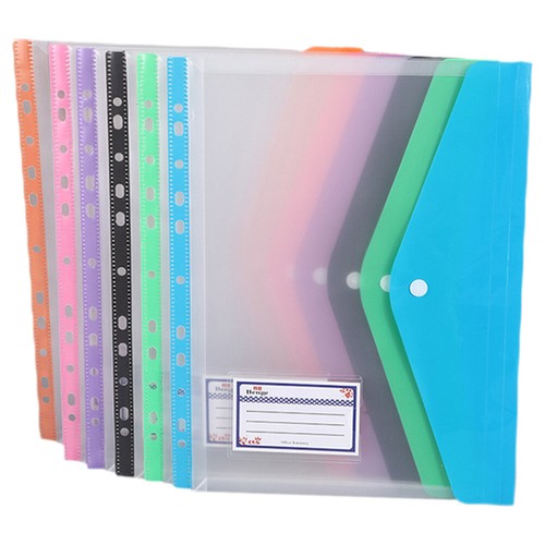 6 Pcs Student Use File Storage Bags Portable Snap Button Folders - Picture 5 of 12