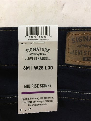 Signature by Levi Strauss & Co. Modern Mid-Rise Skinny Jeans 6M W28 L30 - Picture 5 of 7