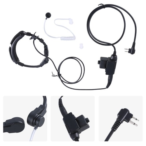 Extendable Throat Vibration PTT Mic Microphones Air Tube Earpiece Headsets - Zdjęcie 5 z 8