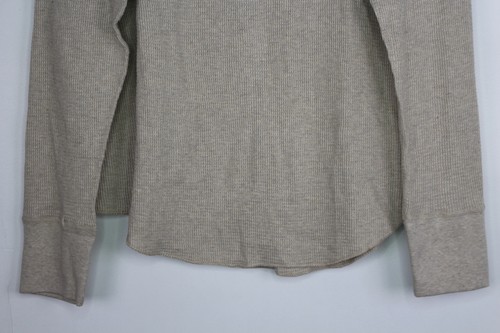 Women's Hanes Waffle Long Sleeve Top with Buttons Taupe 2XL - Picture 3 of 4