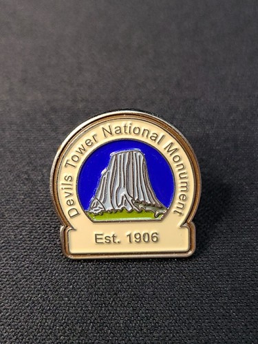 Devils Tower National Monument Est. 1906 Wyoming Enamel Lapel Pin Souvenir - Picture 2 of 4