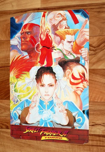 Street Fighter II Turbo The World Warrior rare small Retro Poster 42x28cm SNES
