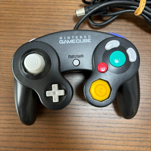 Nintendo GameCube Controller Black DOL-003 OEM Official Used Set of 2 From Japan - Picture 3 of 6