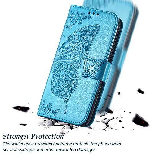 for Motorola Moto Edge 5G 2024 Phone Case Wallet,Women Flip Folio Cover Blue - Picture 6 of 8
